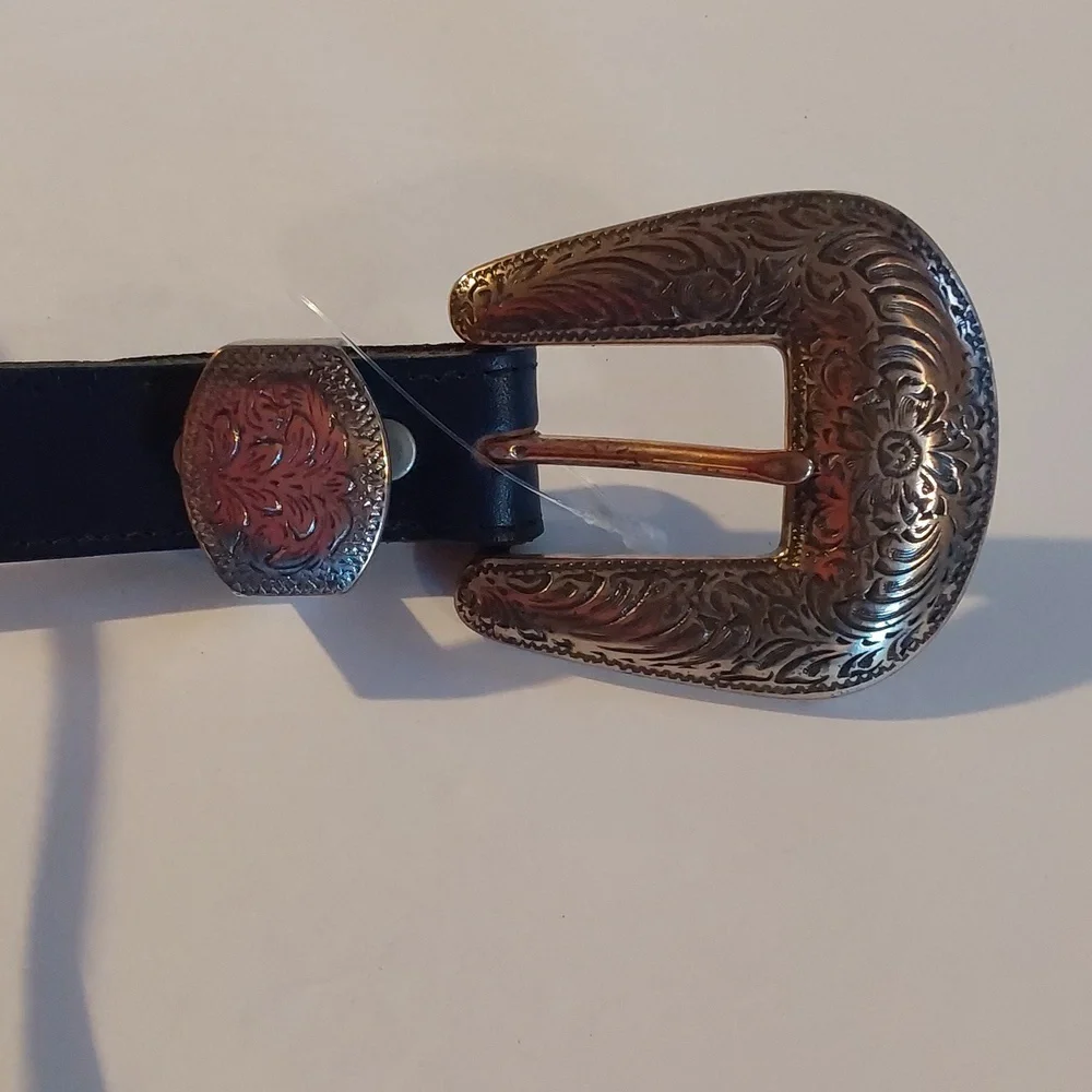 Dan Post |Vintage Python Multi-Color Silver Buckle Black Dress Belt RARE! Sz.S/M